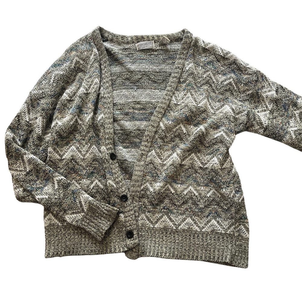 Vintage 90’s grey/multicolored dad cardigan size large